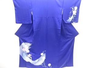 孔雀に花模様訪問着